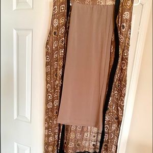 Silk cape with mirror work comes with palazzo